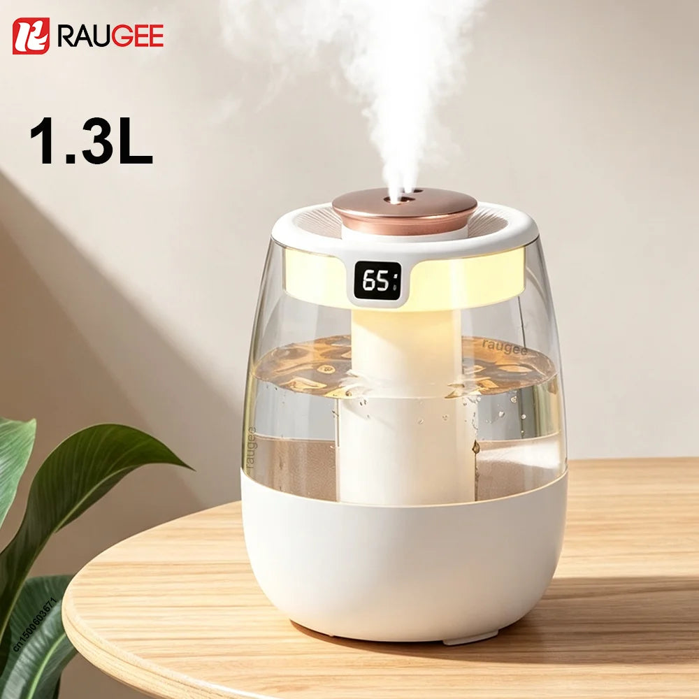 Air Humidifier Large Capacity Home Humidifier Professional Double Spray Port Mist Maker Mute Air Humidifier for Room with Light