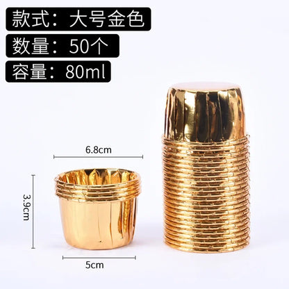 50pcs Golden Muffin Cupcake Paper Cup Oilproof Cupcake Liner Baking Cup Tray Case Wedding Party Caissettes Cupcake Wrapper Paper