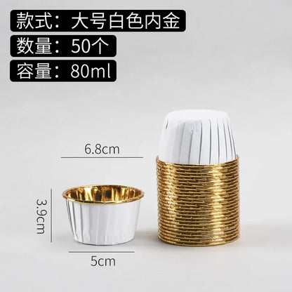 50pcs Golden Muffin Cupcake Paper Cup Oilproof Cupcake Liner Baking Cup Tray Case Wedding Party Caissettes Cupcake Wrapper Paper