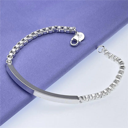 cute charms nice 925 sterling silver chain Bracelet for women lady men  Perfect Jewelry Gift for The Minimalist for Man Women