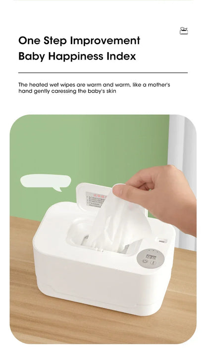Portable Baby Wipe Warmer 2-in-1 Heated Towel Dispenser with LED Display Heating Box for Home Car Travel Accessories