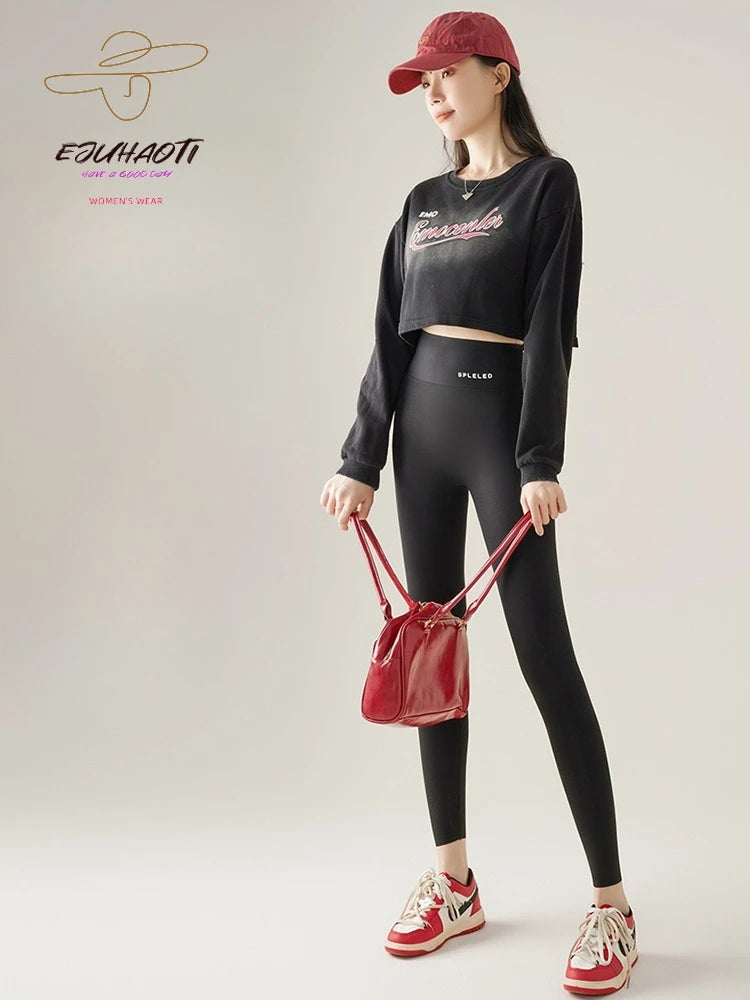 Naked Feeling Yoga Leggings Summer Thin High Waisted Hip Lifting Fitness Leggings Running Cycling Sports Pants Woman Clothing