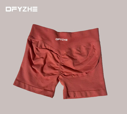 DFYZHE 4.5-inch yoga gym shorts, waist cinching and hip lifting shorts, seamless yoga shorts