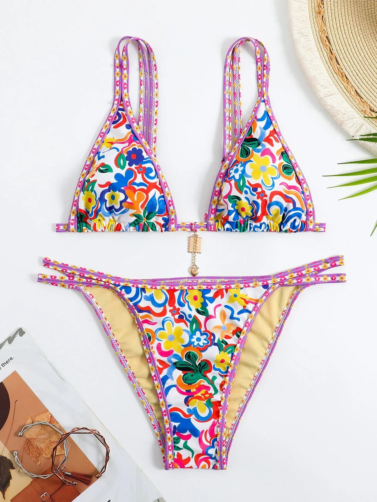 Floral Printed Bikinis 2026 Brazilian Bikini Women Swimwear Female Swimsuit Two-pieces Bikini Set Bathing Suit Swim Beach Wear