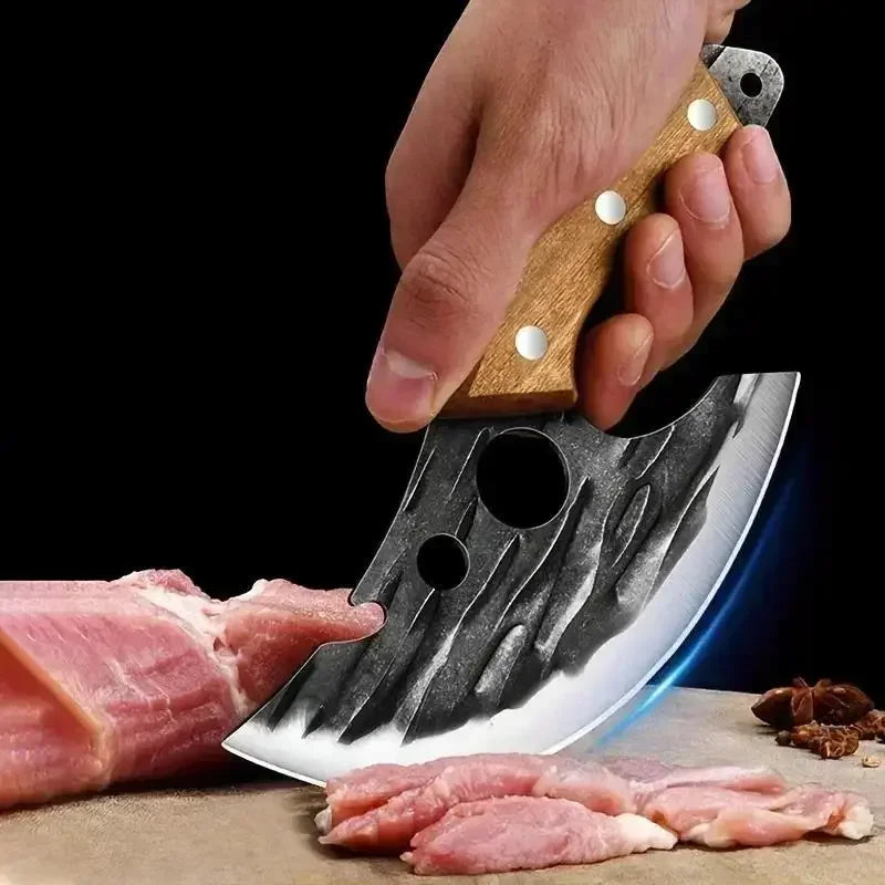 Forged Meat Cleaver Kitchen Chef Knife Fishing Boning Fruit Cutting Knife BBQ Butcher Portable Utility Knife Can Opener