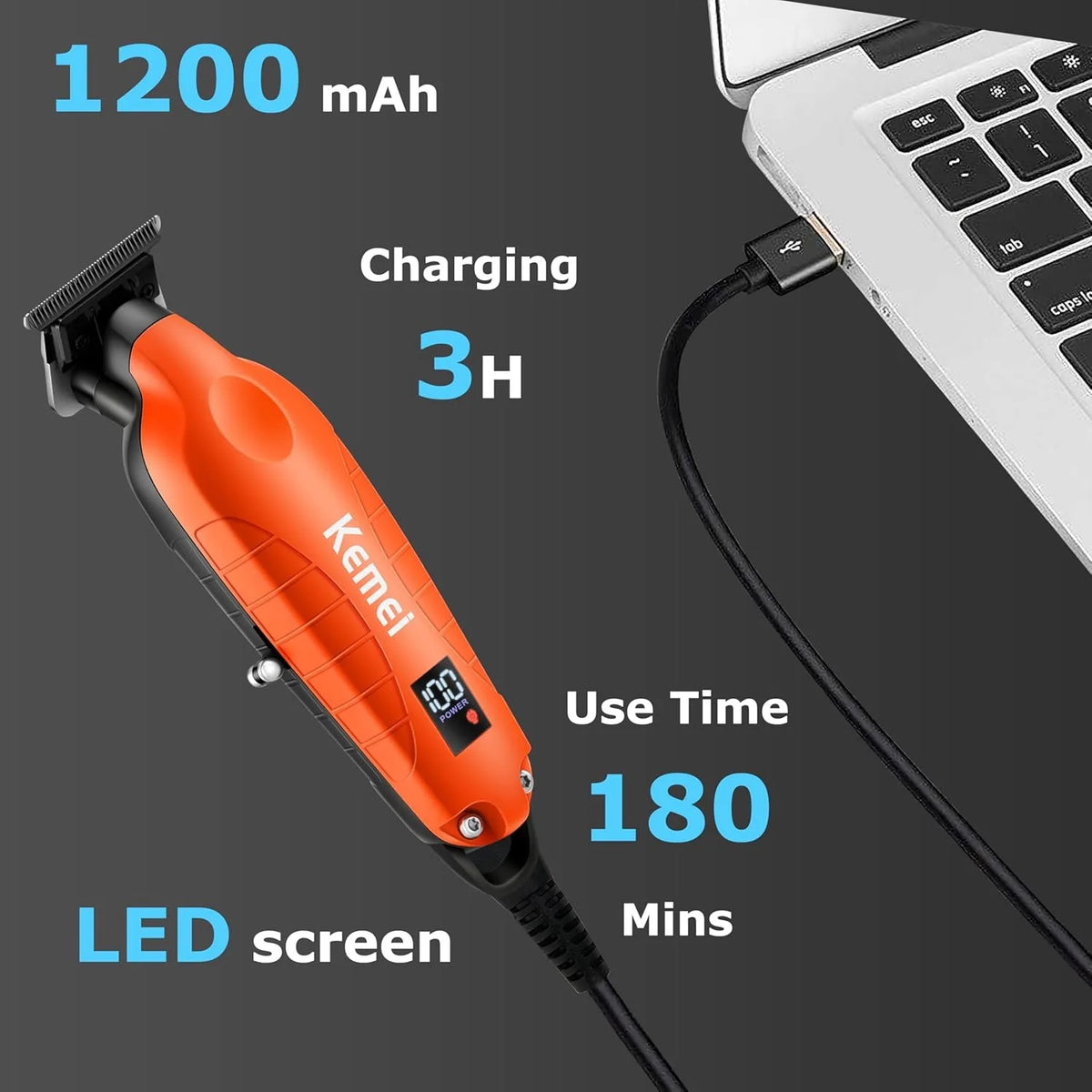 Kemei 2293 Professional Hair Beard Trimmer Men Barber Rechargeable Finish Hair Cutting Machine Zero Gapped Cordless Hair Clipper