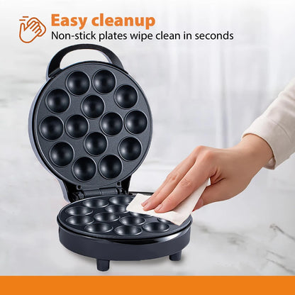 14 Hole Electric Cake Pop Maker Takoyaki Maker Pop Cake Waffle Machine Non-Stick Coating Egg Cake Oven Pancake for Kids Birthday