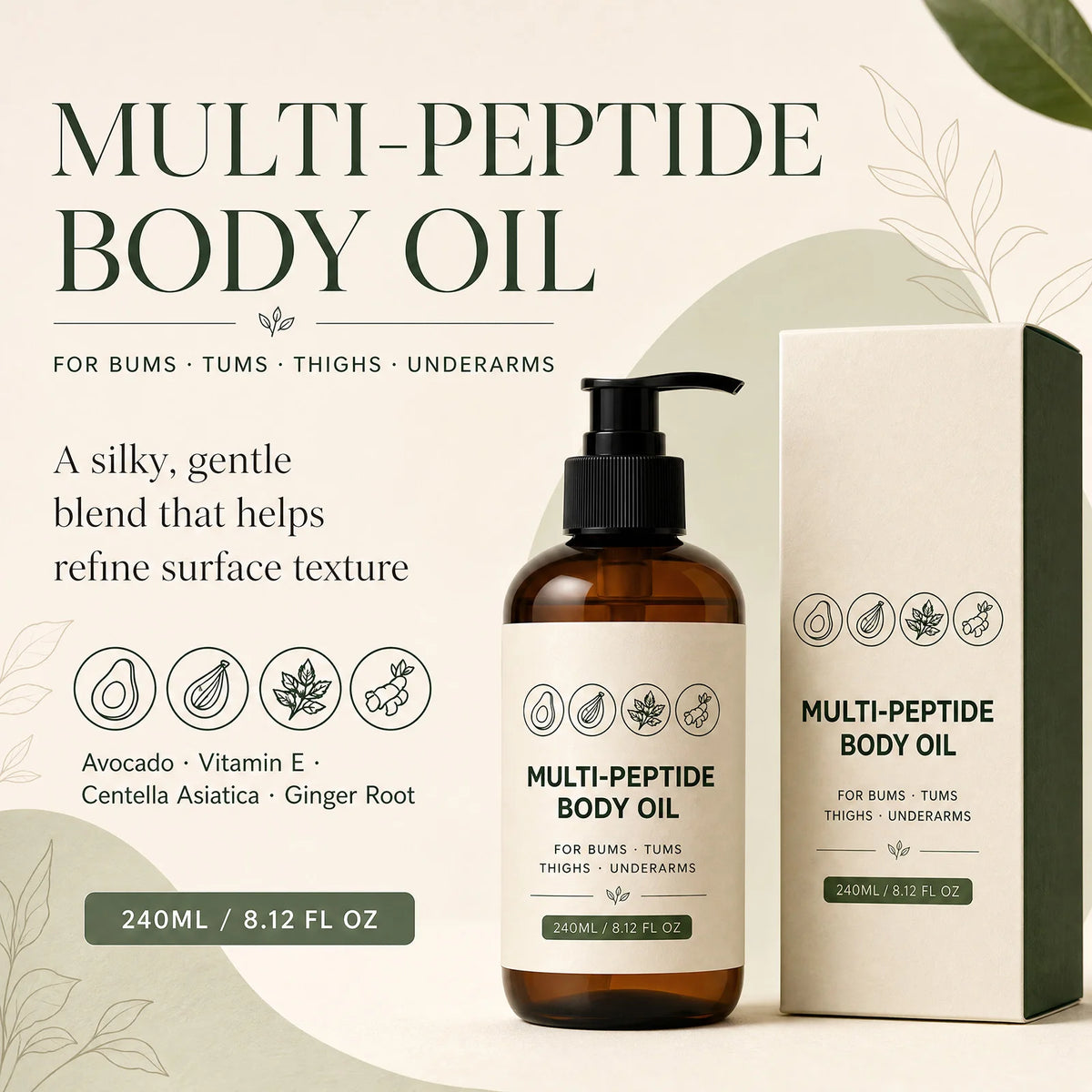 240ML Body Care Massage Oil Moisturizing Nourishing Non Greasy Fast Absorbing For All Skin Types Daily After Shower Relaxing