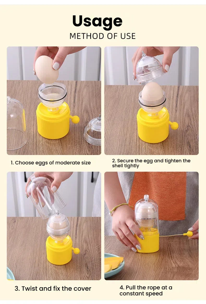 Egg Puller Hand Powered Golden Egg Maker Eggs Yolk White Mixer Kitchen Gadgets Eggs Yolk White Mixer Egg Shaker