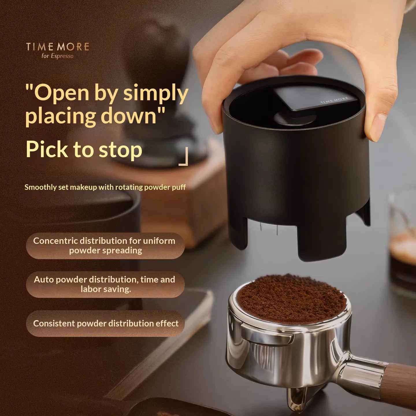 IN STOCK TIMEMORE Electric Needle Espresso Distributor For 58mm Auto Rotating Stable Uniform Extraction Coffee Distributor Gifts