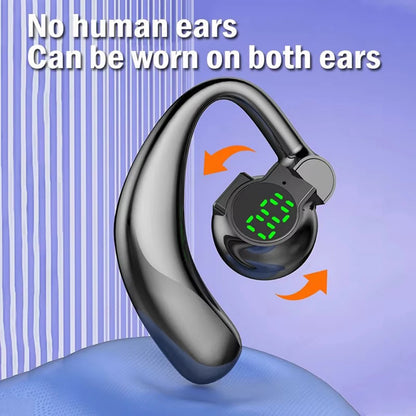 Wireless Headphones Bluetooth 5.4 Ear Hook Earphones with Microphone Handsfree HD Call Noise Cancelling Headset for Driving