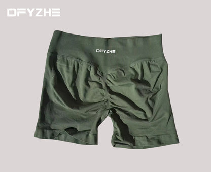 DFYZHE 4.5-inch yoga gym shorts, waist cinching and hip lifting shorts, seamless yoga shorts