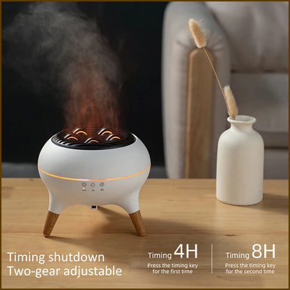 350ml Humidifier Aromatherapy Essential Oil Simulate Flame Aroma Diffuser,Remote Control Adjusted Colorful Atmosphere Lighting,