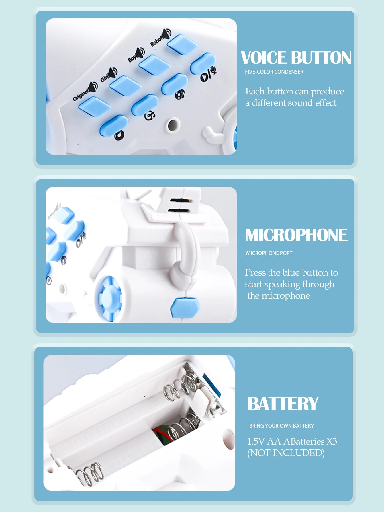 Voice Changer Amplifier, Megaphone Speaker Siren Bullhorn Toys Portable Smart Multi Voice Changers Handheld Loudspeaker