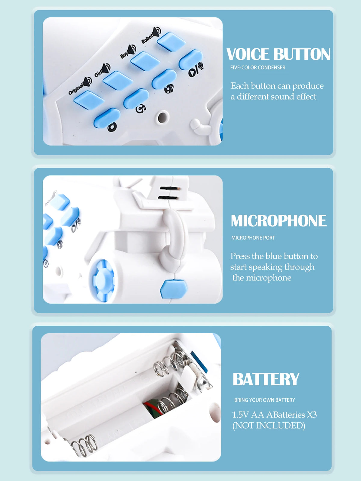 Voice Changer Amplifier, Megaphone Speaker Siren Bullhorn Toys Portable Smart Multi Voice Changers Handheld Loudspeaker