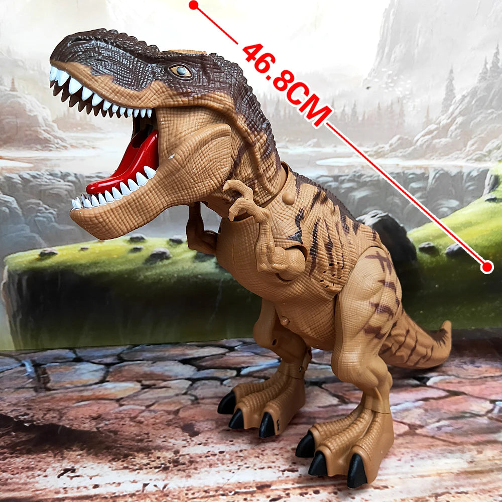 Large Size Electric Dinosaur Toy Walking with Spraying & Egg-Laying Features Sounds Lights Mechanical Movements for Kids