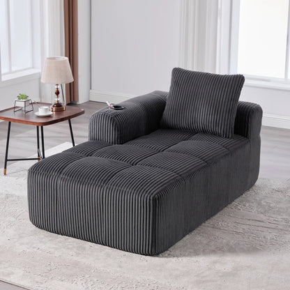 Compact Sofa Soft, Modular Sofa with Side Pocket and Beverage Holder, High Quality Comfort for Long Sitting, Incl. Pillows