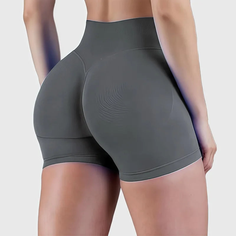 HISTELLO Women Sports Impact Shorts Seamless Low Waist Scrunch Bum Butt Lifting Stretch Gym Yoga Workout Fitness Short Leggings