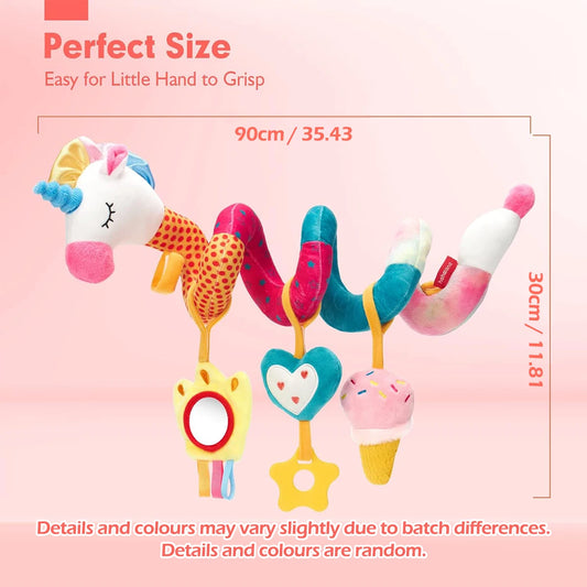 1pcs Baby colored  Unicorn bed wrapped around the bed hanging Safety seat comfort toys in car baby stroller comfort doll