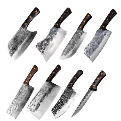 5CR15 Handmade Chopping Cleaver Butcher Knife High Carbon Steel Kitchen Chef Knife Sets Forged Blade Cooking Knives Set Cleaver
