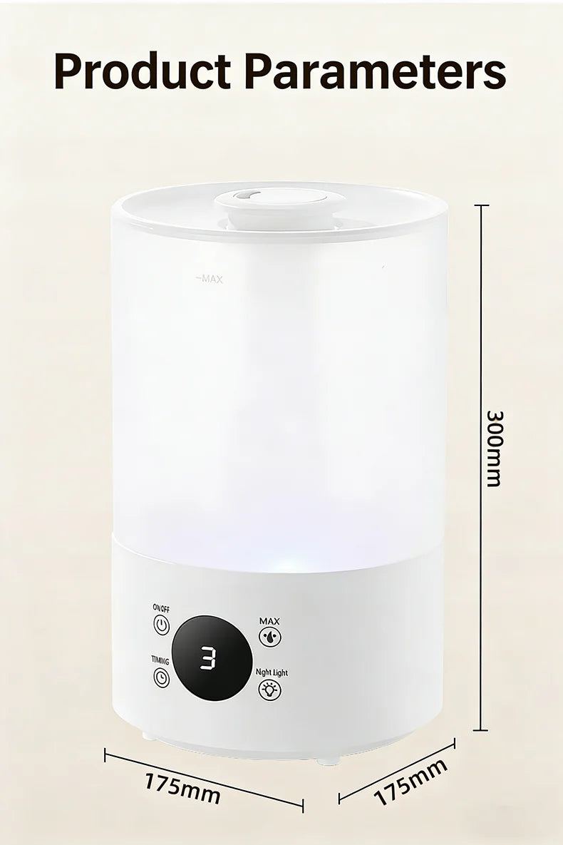 4L Large Capacity Air Humidifier with Remote Control Timer Plant Mist Aroma Diffuser for Home Office - Humidifier