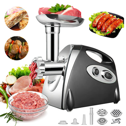 2800W Electric Meat Grinders Food Crusher With 3 Steel Cutting Plates Multifunctional Vegetable Slicer Kitchen Appliances