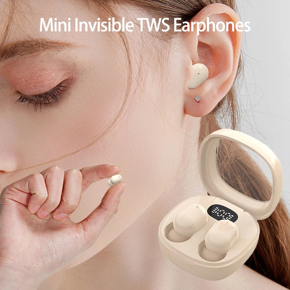 VIKEFON Bluetooth 5.3 Earphones Mini Headphones TWS Wireless Earbuds HIFI Stereo Noise Reduction Heasets with Microphones