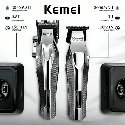 Kemei Hair Trimmer Professional Hair Clipper Electric Haircut Machine Rechargeable Hair Clipper 0 MM Trimmer for Men KM-3023-702