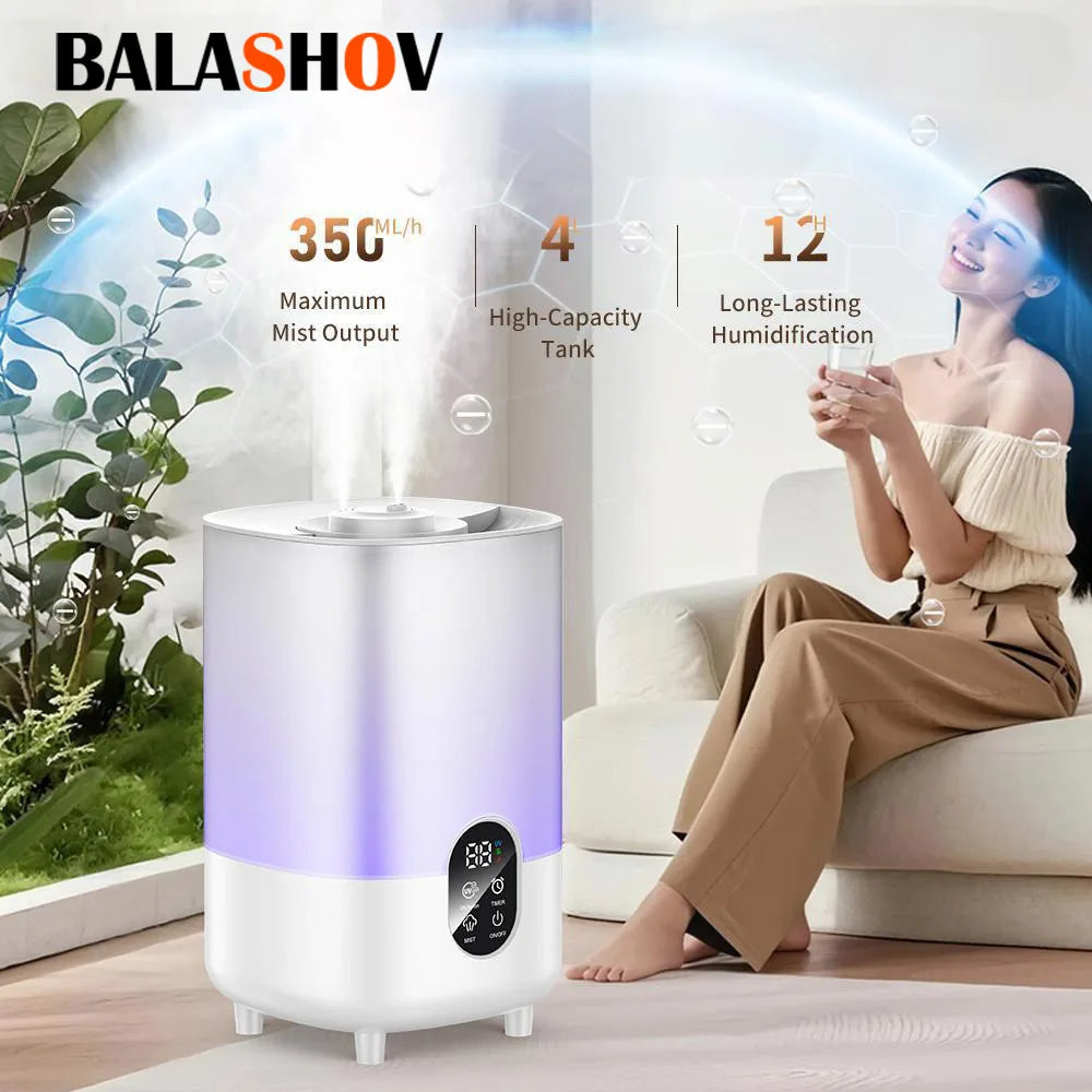 4L Air Humidifier Portable Small Aroma Diffuser 2 Spray Ports Large Capacity usb umidificador Home UV sterilization Humidifier
