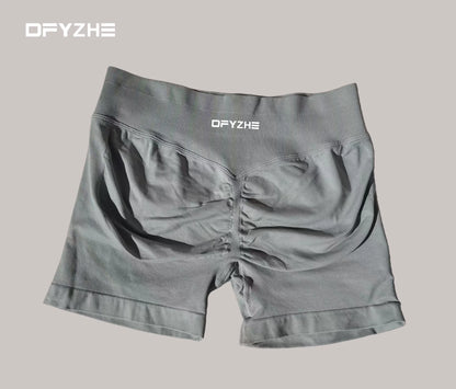 DFYZHE 4.5-inch yoga gym shorts, waist cinching and hip lifting shorts, seamless yoga shorts