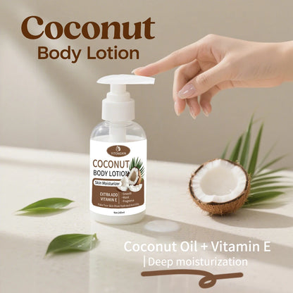 Coconut Vitamin E Body Lotion, Moisturizing, Smooth Absorption, Suitable for All Skin Types