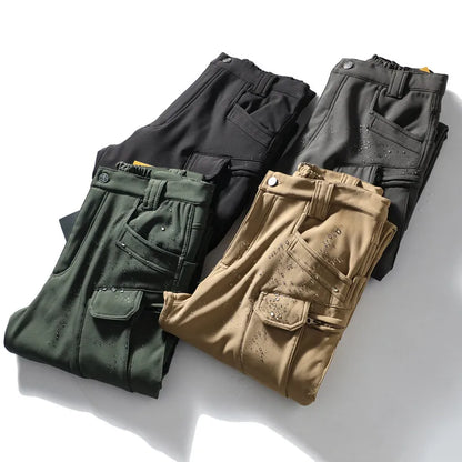 5XL 6XL Winter Waterproof Tactical Jackets Sets Men Outdoor Soft Shell Hiking Hunting Jacket Suit Fleece Cargo Pant Tracksuits