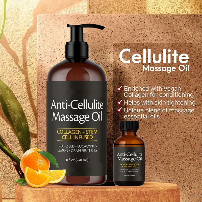 Anti-cellulite Body Massage Oil 240/100ml Natural Aromatherapy Relaxing Soothing Skin Care Essential Oil for Full Body Massage