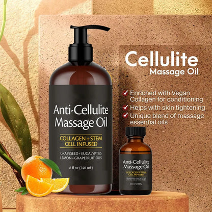 Anti-cellulite Body Massage Oil 240/100ml Natural Aromatherapy Relaxing Soothing Skin Care Essential Oil for Full Body Massage