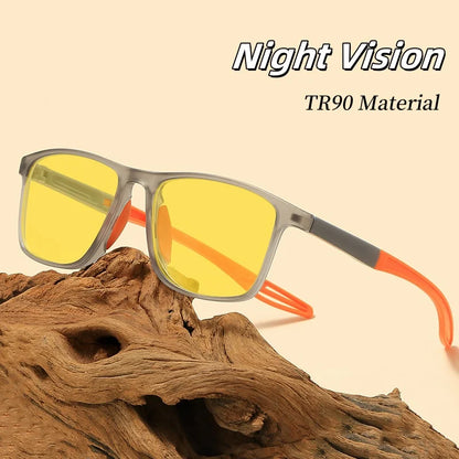 Men Women Photochromic Car Driver Goggles Night Vision Glasses Anti Glare Vintage Square Glasses Ultra Light Sport Eyewear