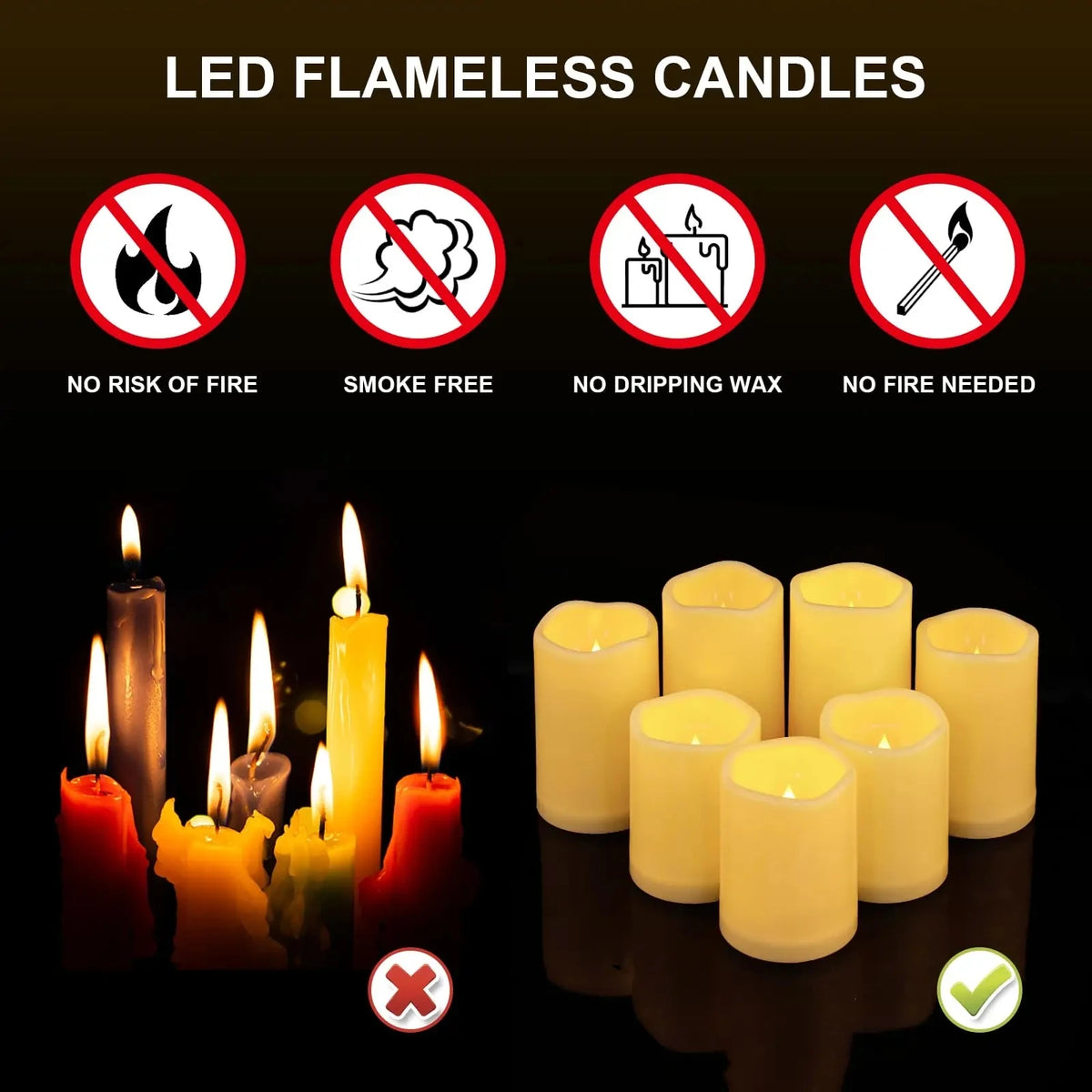 Flameless LED Candles With Remote Control And Timer