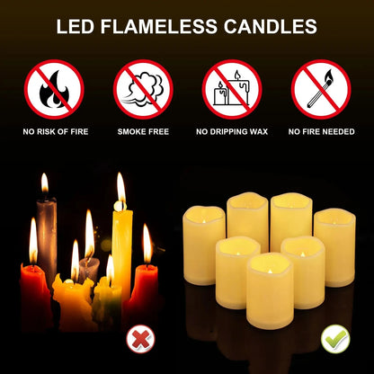 Flameless LED Candles With Remote Control And Timer