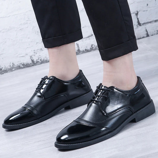 Large Size Fashionable Men's Daily Comfortable Business Office Formal Shoes Low Cut Round Toe Multifunctional Men's WeddingShoe