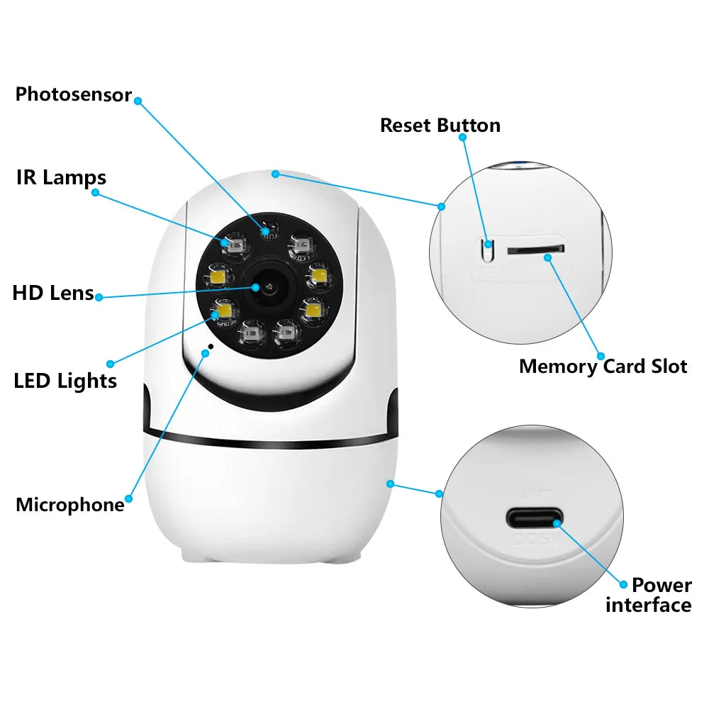 Bezsecure 5MP Wifi Camera Indoor IP Cameras For Home Security Color Night Vision Motion Detection CCTV Camera O-Kam pro APP