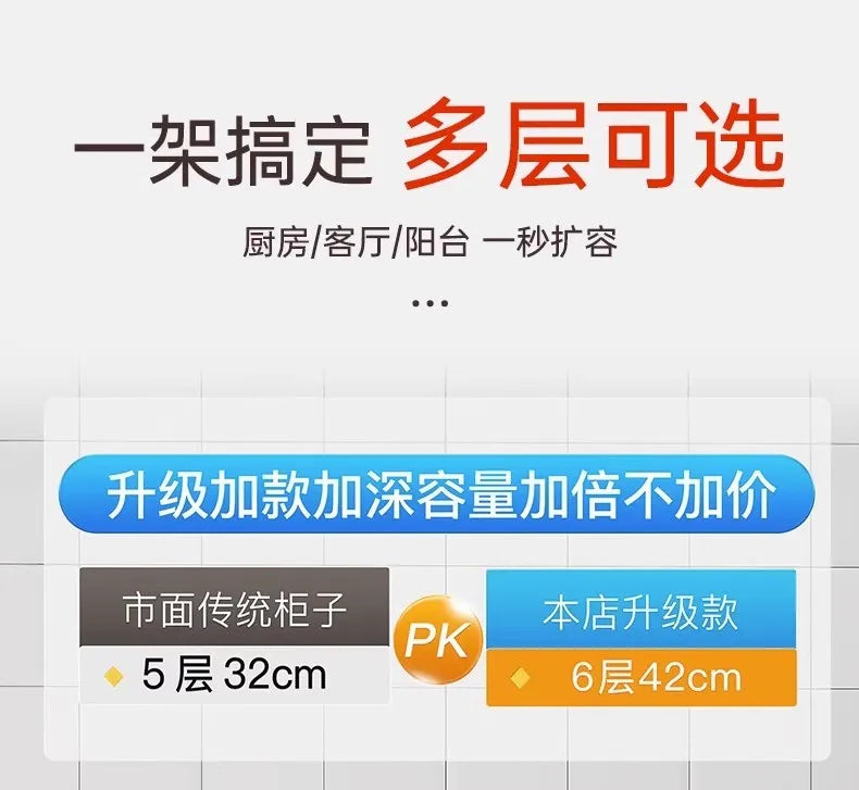 Sideboard Cabinet Locker Kitchen Shelf Floor Multi-Layer Home Living Room Microwave Oven with Door Storage Cabinet