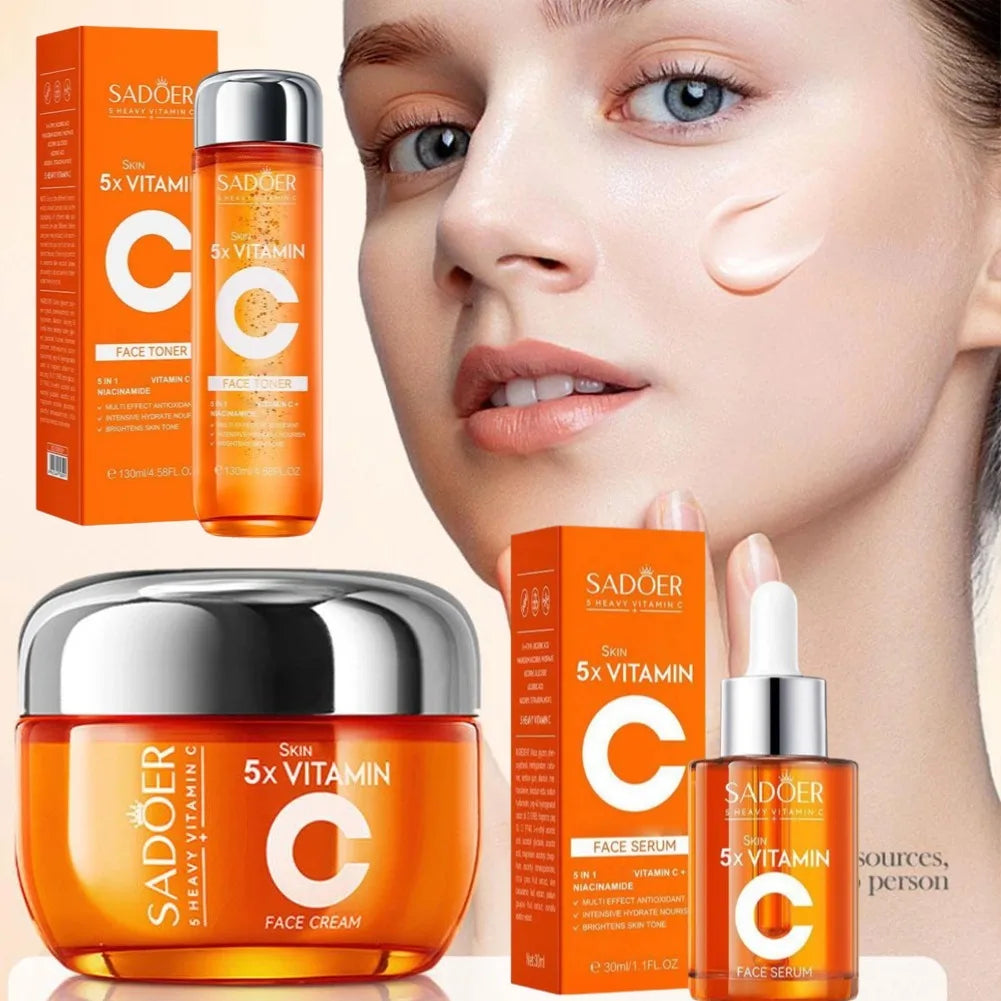 Vitamin C Firming and Brightening Korean Skincare Set with Serum and Cream