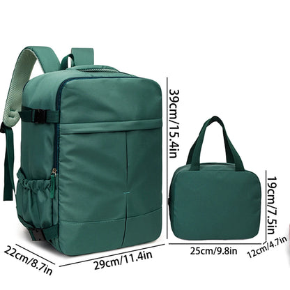 2-Piece 180 °   Full Opening Backpack & Tote Bag Set, Large Capacity Airline Approved Carry-On Luggage for Travel & Daily Use