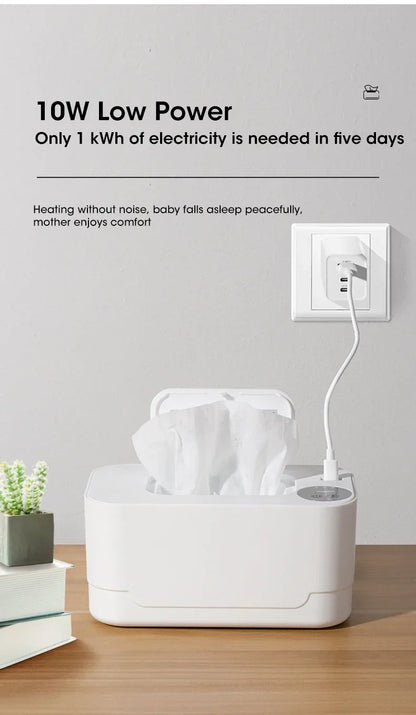 Portable Baby Wipe Warmer 2-in-1 Heated Towel Dispenser with LED Display Heating Box for Home Car Travel Accessories