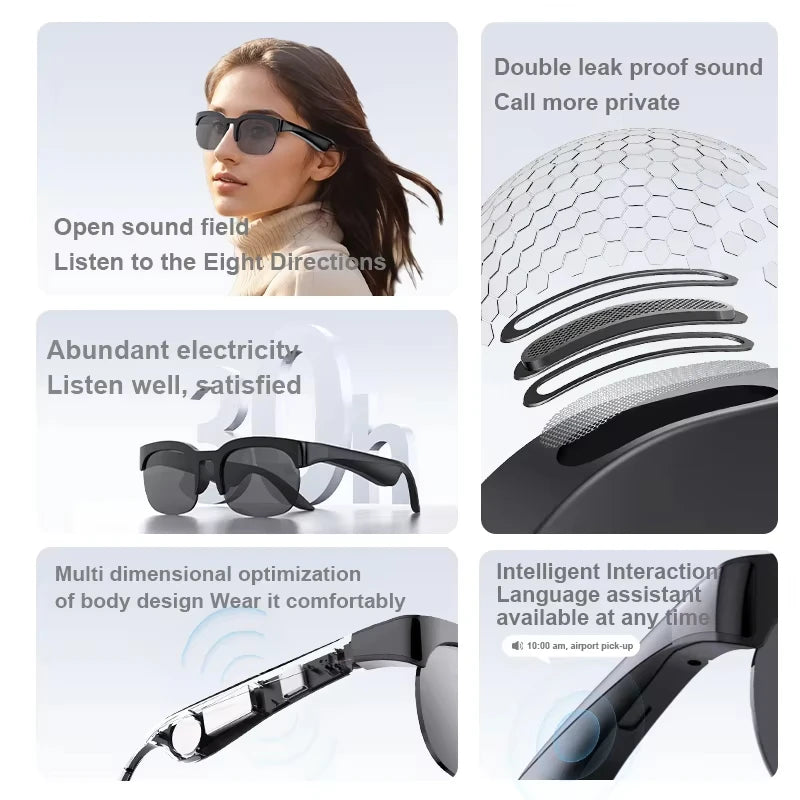 Lenovo AI Smart Glasses AI Translation HD Hands-Free Calling  AI Chat Logging Music Playback 8K Smart Sunglasses 2026 New