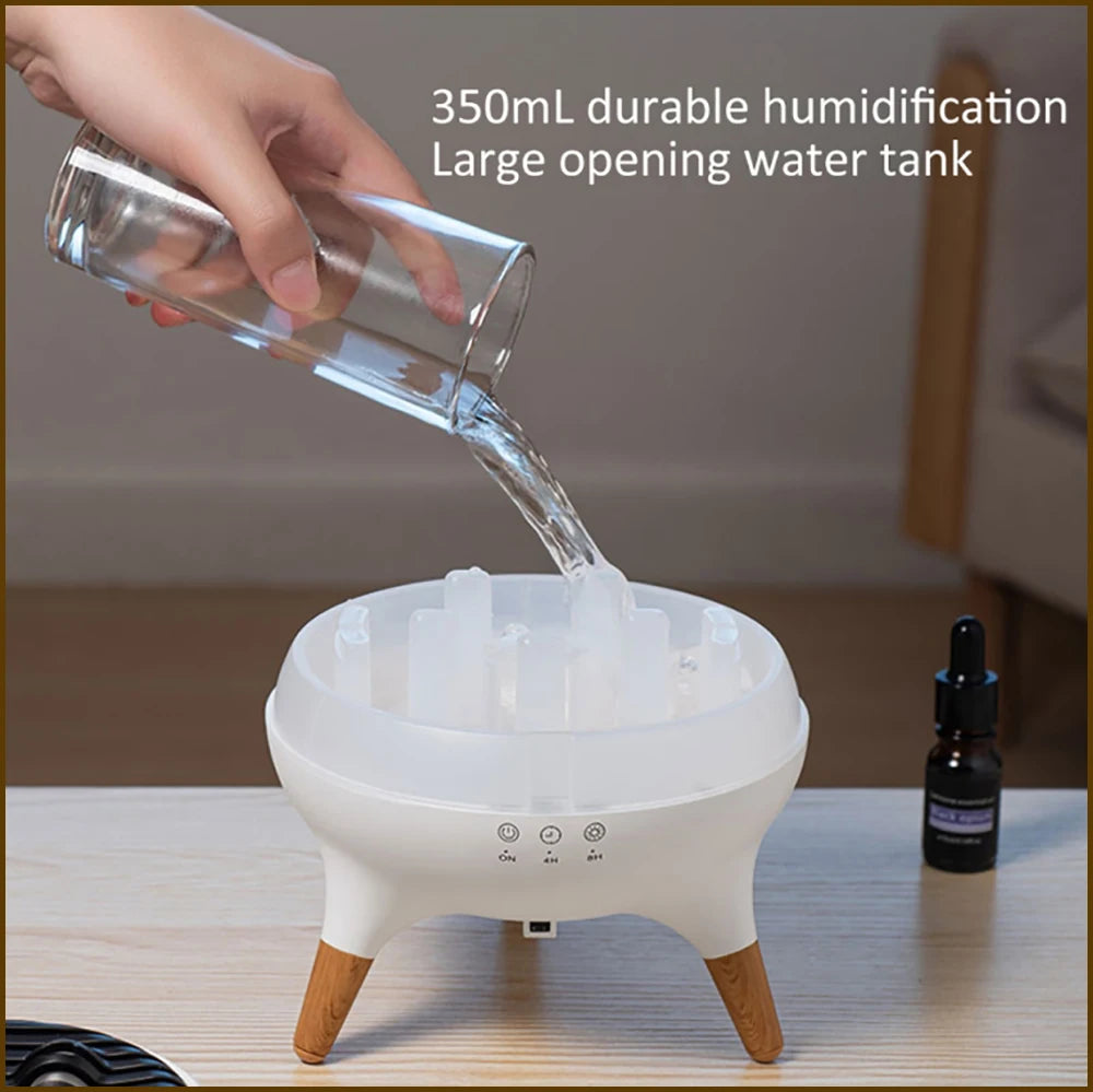 350ml Humidifier Aromatherapy Essential Oil Simulate Flame Aroma Diffuser,Remote Control Adjusted Colorful Atmosphere Lighting,