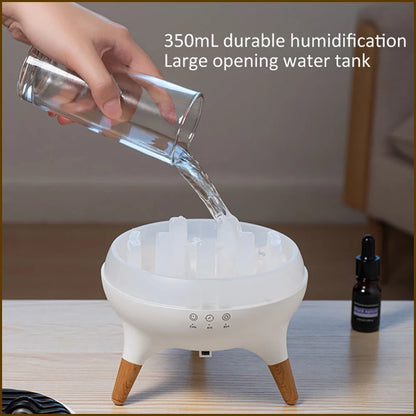 350ml Humidifier Aromatherapy Essential Oil Simulate Flame Aroma Diffuser,Remote Control Adjusted Colorful Atmosphere Lighting,