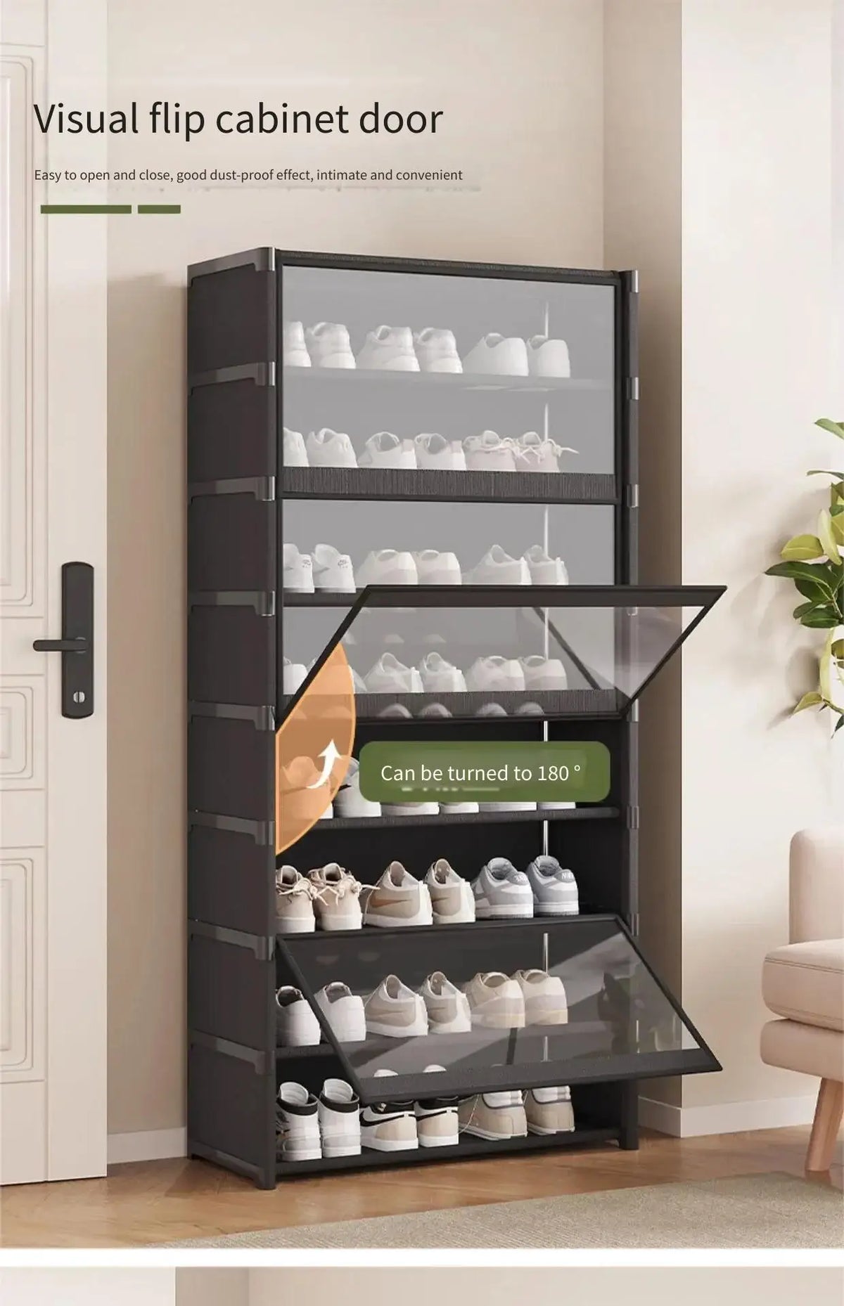 Shoe Rack Multilayer Shoe Cabinet Dustproof Transparent Design Small Spaces Spacious Storage Organizer Shelf for Shoes Storage