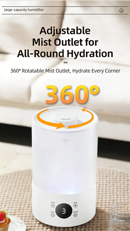 4L Large Capacity Air Humidifier with Remote Control Timer Plant Mist Aroma Diffuser for Home Office - Humidifier