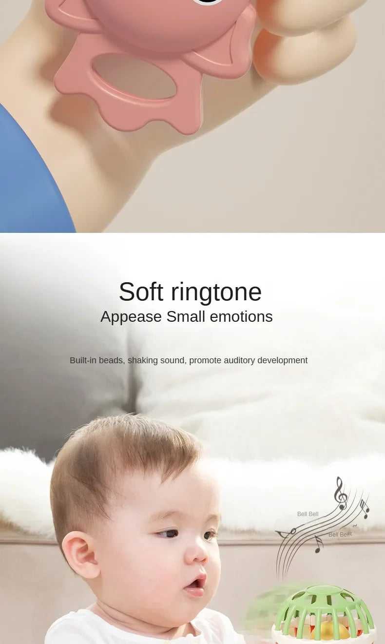 Baby Rattle 0-12 Months Newborn Soft Bell Teethers Hand Shaking Crib Mobile Ring Educational Toy For Children Set Gifts