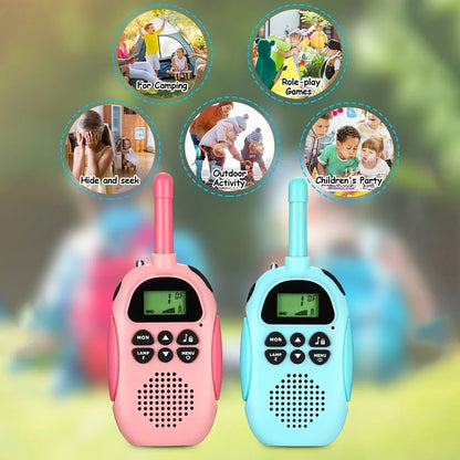 2 Pcs Walkie Talkies for Kids Toys Rechargeable Battery Walkie Talky 22 Channels 2 Way Radio 3KM Long Range for Children Gifts